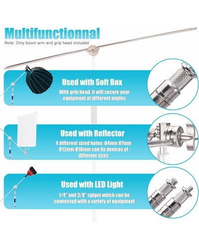 Heavy Duty Boom Arm 127cm Photo Studio C-stand Metal Extension Grip Arm Head