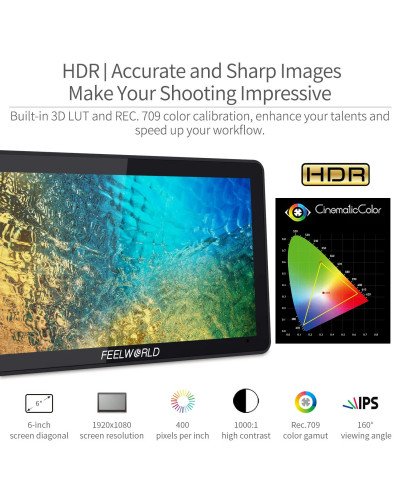 FEELWORLD F6 Plus V2 6 inch DSLR Camera Field Touch Screen Monitor