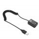USB NP-FW50 Dummy Battery Pack Coupler Adapter with Flexible Spring Cable