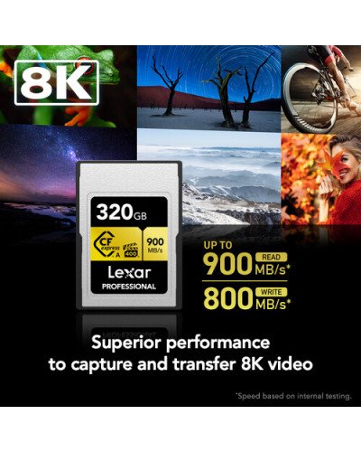 Lexar 320GB Professional CFexpress Type A Card GOLD Series
