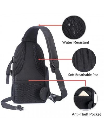 MOSISO Camera Sling Backpack, DSLR/SLR/Mirrorless Photography Camera Bag