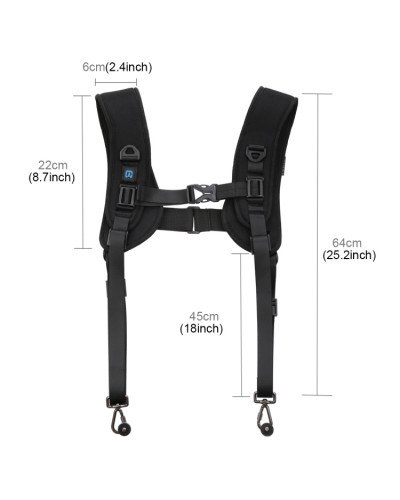 PULUZ Quick Release Double Shoulder Harness Soft Pad Decompression Foam Strap Belt for DSLR Digital Cameras