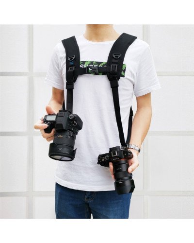 PULUZ Quick Release Double Shoulder Harness Soft Pad Decompression Foam Strap Belt for DSLR Digital Cameras