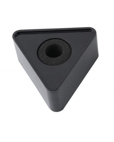 Plastic Microphone Interview Triangular Logo Flag Station Black
