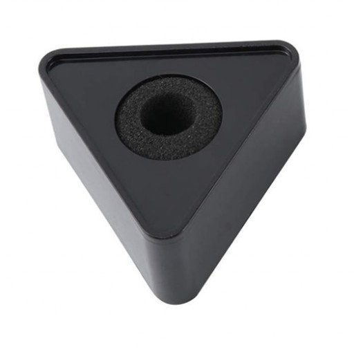 Plastic Microphone Interview Triangular Logo Flag Station Black