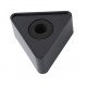 Plastic Microphone Interview Triangular Logo Flag Station Black