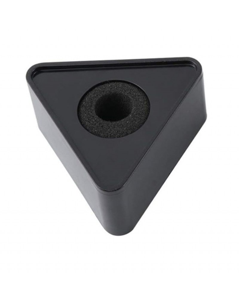 Plastic Microphone Interview Triangular Logo Flag Station Black