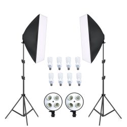 Photo Studio Soft Box Continuous Light Video Softbox Lighting Stand (2 Kit)