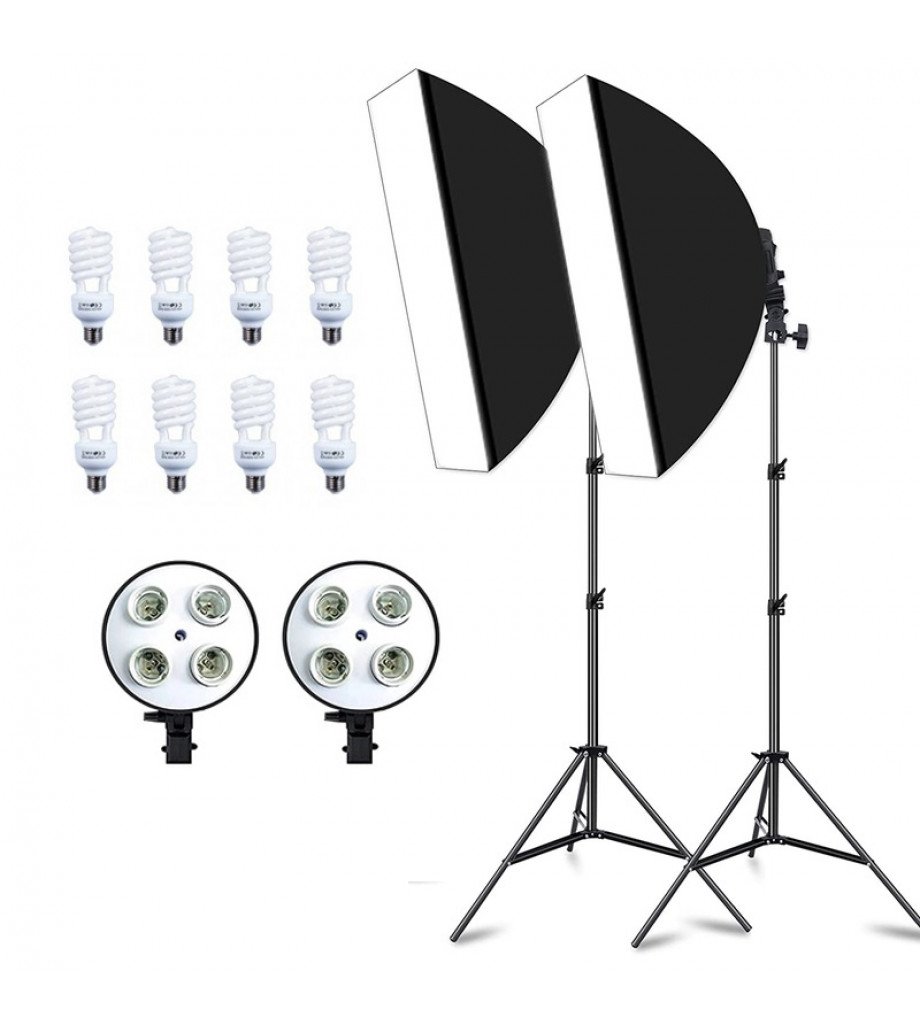 Photo Studio Soft Box Continuous Light Video Softbox Lighting Stand (2 Kit) Photo Studio Soft Box Continuous Light Video Softbox Lighting Stand (2 Kit)