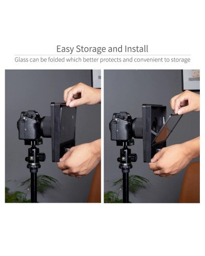 FEELWORLD TP10 Portable 10" Folding Teleprompter Up 11" Phone Tablet Prompter for Phone DSLR Shoot