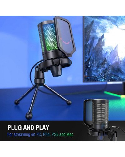 FIFINE A6V Gaming PC USB Podcast Condenser Microphone