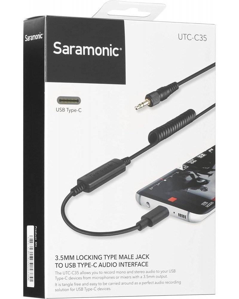 Saramonic UTC-C35 3.5mm Locking Male To USB Type-C Converter Cable