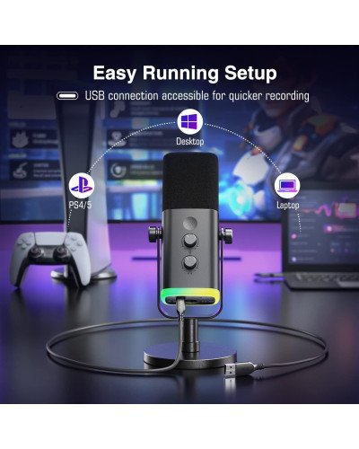 FIFINE Ampligame AM8 USB/XLR Dynamic Microphone