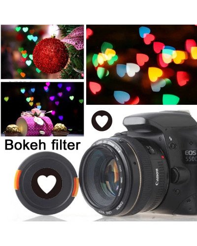 55mm Bokeh Masters Kit Bokeh Effect Lens Cap Cover Filter for Artistic Romantic Night Scene Photography