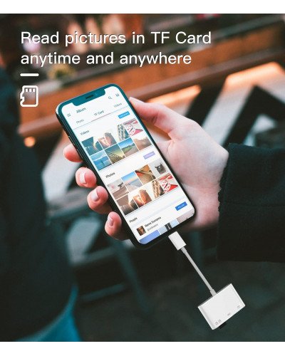 Lightning to OTG Adapter/Hub TF/SD/USB/Lightning Input for iPad/iPhone