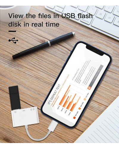 Lightning to OTG Adapter/Hub TF/SD/USB/Lightning Input for iPad/iPhone