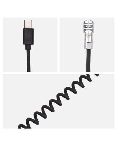 USB-C Power Cable Replacement for Blackmagic Pocket Cinema BMPCC 4K6K to USB Type-C Spring Cable