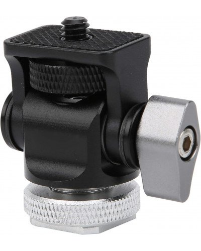 Ball Head Aluminium Alloy Tilt Angle Adjustment Black 1/4 Inch Screw Monitor Bracket