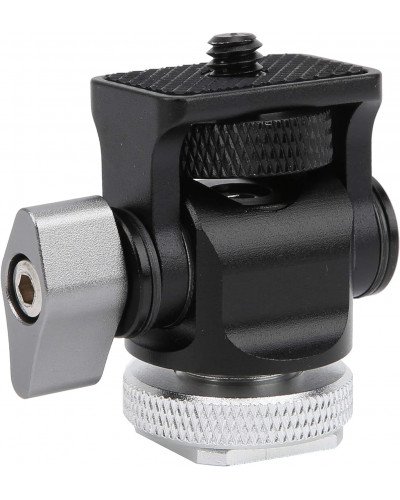 Ball Head Aluminium Alloy Tilt Angle Adjustment Black 1/4 Inch Screw Monitor Bracket