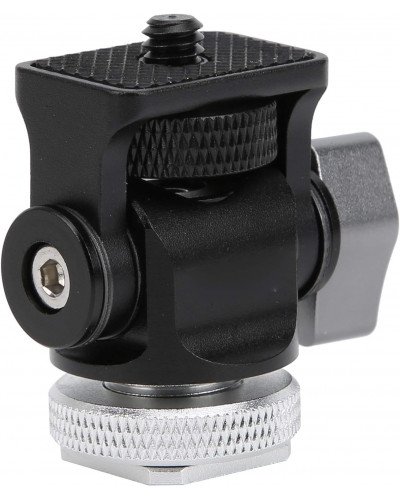 Ball Head Aluminium Alloy Tilt Angle Adjustment Black 1/4 Inch Screw Monitor Bracket