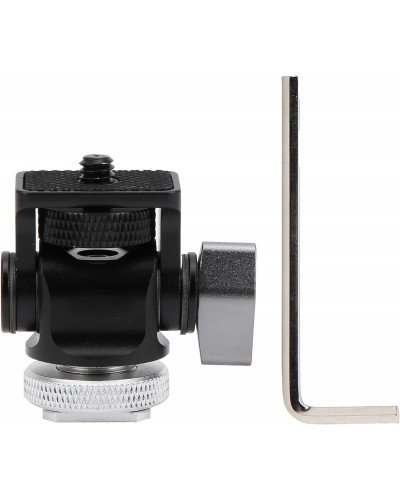 Ball Head Aluminium Alloy Tilt Angle Adjustment Black 1/4 Inch Screw Monitor Bracket