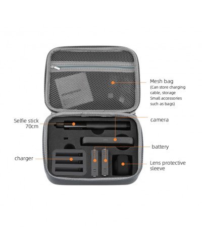 Portable Travel Handbag Storage Case for Insta360 X3/X2 Waterproof Carrying Bag(Grey)