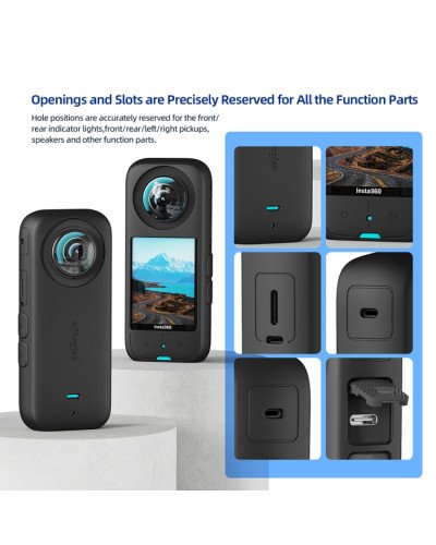 Insta360 X3 aMagisn Silicone Body Protective Case Body+Lens Cover