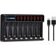 PowerTrust 8-Slots LCD Battery Charger for AA AAA Rechargeable Batteries PowerTrust 8-Slots LCD Battery Charger for AA AAA Rechargeable Batteries