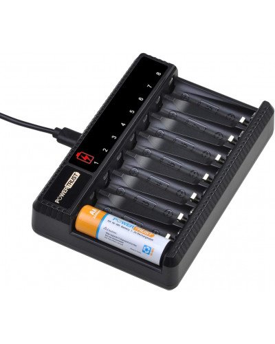 PowerTrust 8-Slots LCD Battery Charger for AA AAA Rechargeable Batteries PowerTrust 8-Slots LCD Battery Charger for AA AAA Rechargeable Batteries