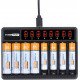 PowerTrust 8-Slots LCD Battery Charger for AA AAA Rechargeable Batteries PowerTrust 8-Slots LCD Battery Charger for AA AAA Rechargeable Batteries