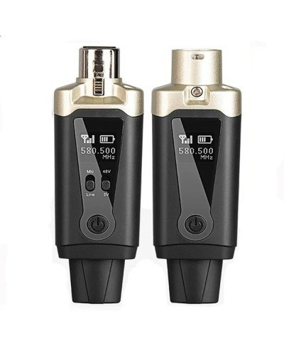 Wireless Microphone System XLR Mic Converter Adapter UHF Automatic Transmitter Setup For Condenser Dynamic Mic