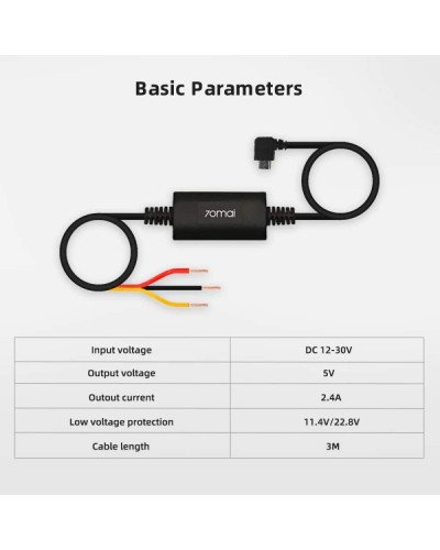 70mai Parking Surveillance Cable Kit UP02 for 70mai Dash Cam