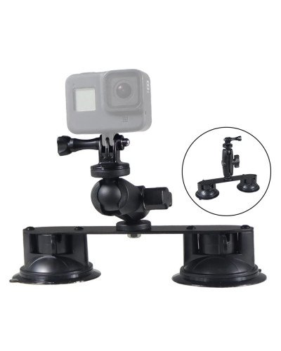 Dual Suction Cup 1/4"-20 Thread Adapter Car Mount Holder for GoPro DJI Inst360
