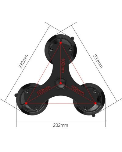 Dual Suction Cup 1/4"-20 Thread Adapter Car Mount Holder for GoPro DJI Inst360