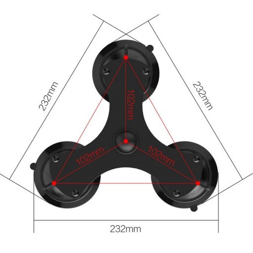 Dual Suction Cup 1/4"-20 Thread Adapter Car Mount Holder for GoPro DJI Inst360