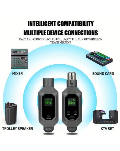Wireless Microphone XLR Transmitter Receiver Universal Wired to Wireless Converter For Guitar Audio Mixer Amplifiers