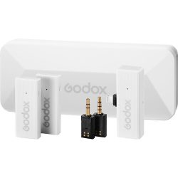 Godox MoveLink Mini LT 2-Person Wireless Microphone System for Cameras &amp; iOS Devices (Cloud White)
