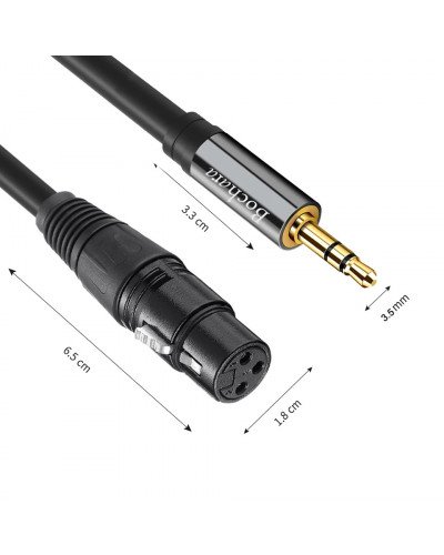 Dual XLR Female to 1/8'' 3.5mm Stereo Jack OFC Audio Cable