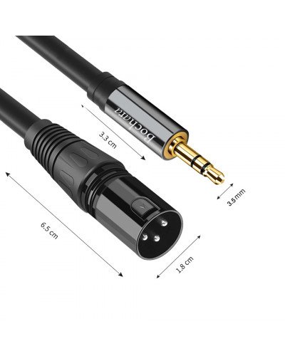 Dual XLR Male to 3.5mm Stereo Jack Male OFC Aux Audio Cable