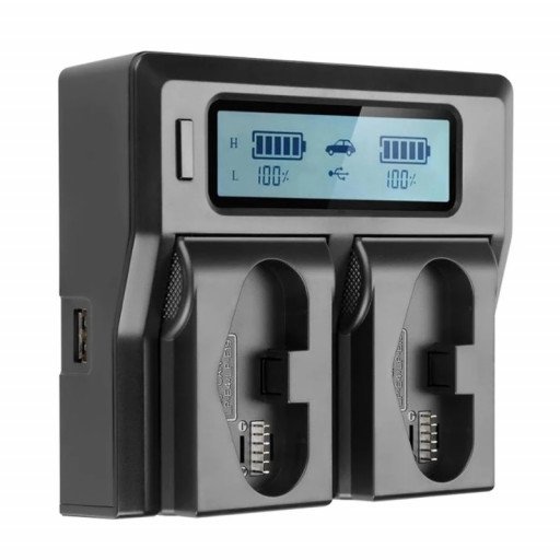 LCD Dual Channel Battery Charger For Canon LP-04/LP-E19 1DX 1D Mark III IV