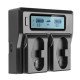 LCD Dual Channel Battery Charger For Canon LP-04/LP-E19 1DX 1D Mark III IV
