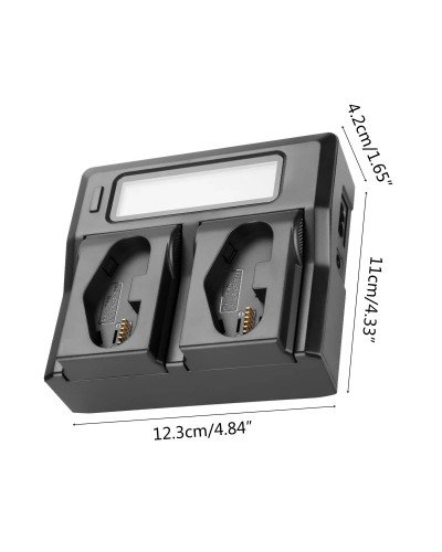 LCD Dual Channel Battery Charger For Canon LP-04/LP-E19 1DX 1D Mark III IV