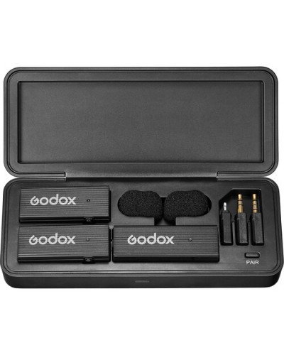 Godox MoveLink Mini LT 2-Person Wireless Microphone System for Cameras & iOS Devices (Classic Black)
