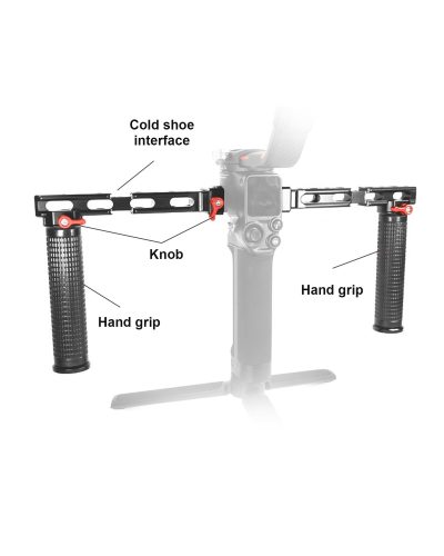 Stabilizer Dual Handle Grip Extended Light Monitor Bracket Stand For RS2/RSC2/RS3/R3