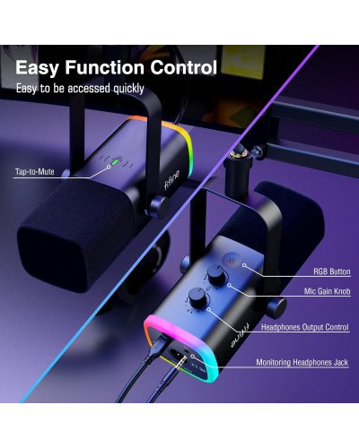 FIFINE Ampligame AM8T USB/XLR Gaming Microphone Kit