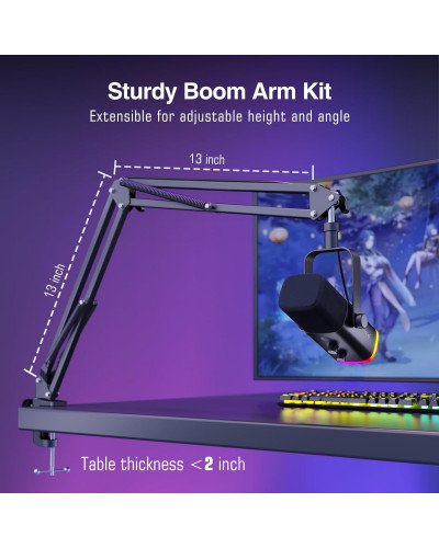 FIFINE Ampligame AM8T USB/XLR Gaming Microphone Kit