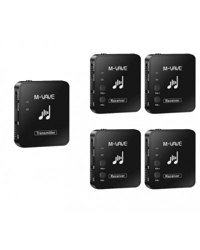  M-WAVE WP-10 2.4GHz Wireless Earphone Monitor Transmission System 1xTransmitter 4xReceiver