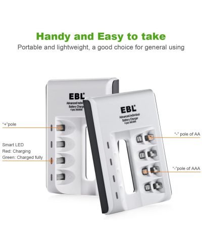 EBL Charger with (Duracell Rechargeable 4pc AA 2500 mAh Batteries)
