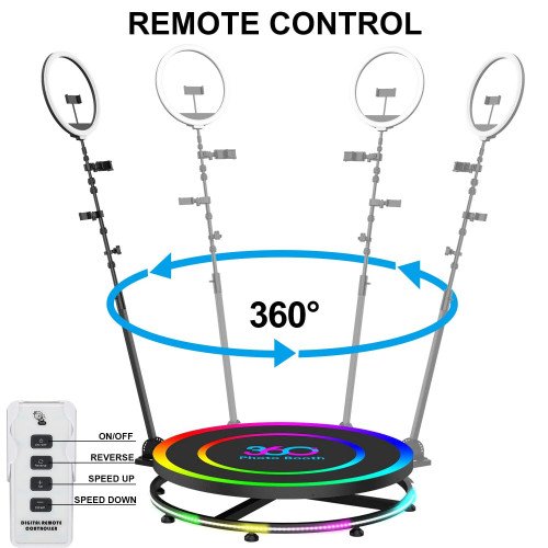 360Photo Booth Rotating Machine For Events Parties Automatic Spin Selfie Platform 80CM