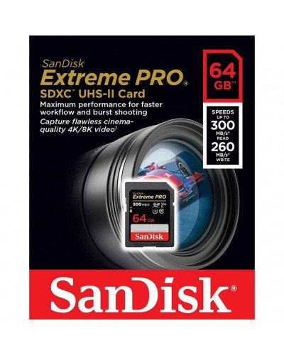 SanDisk 64GB Extreme PRO UHS-II SDXC 300 MB/s Memory Card
